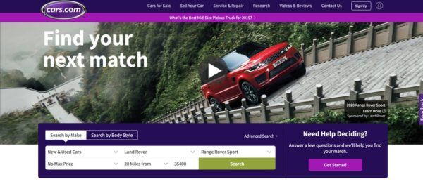 Página de Cars.com
